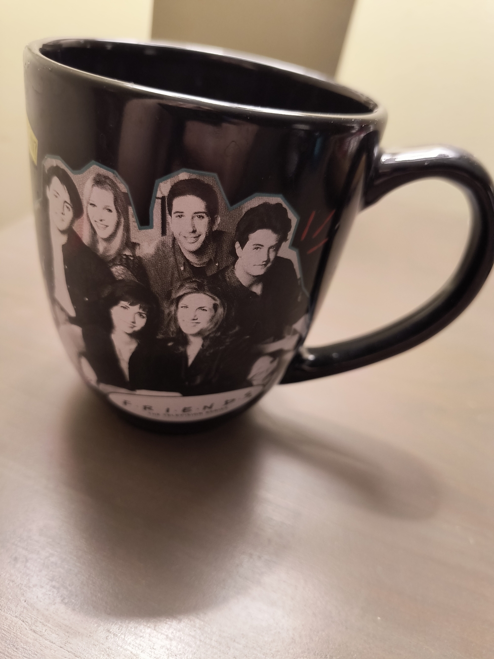FRIENDS Black Ceramic Coffee Mug with Cast Photo Design